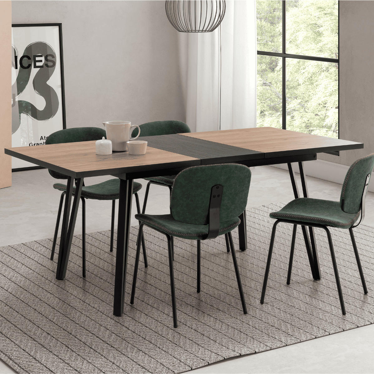 ESSTISCH Cleo Schwarz 140/90/77 cm - Schwarz, Keramik (140/90/77cm) - Calicosy