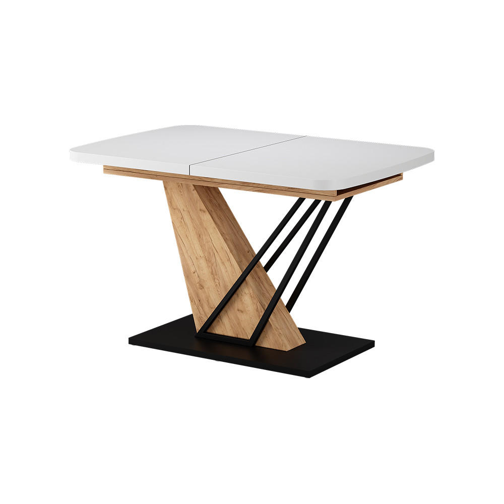 JÍDELNÍ STŮL Fenaro Bílý/zlatý dub 120 x 80 cm roztažitelný - bílá/medově dubová, kompozitní dřevo (80/120/77.4cm) - Vicco