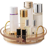 KOSMETIK-ORGANIZER, drehbar,Gold,23/23/10.5cm - Goldfarben, Kunststoff (23/6.5/23cm)