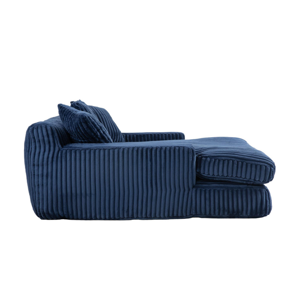 SCHLAFSOFA Relaxliege mit 3 Zierkissen,Lounge Sofa,Polstersofa,Cord,Blau - Blau, Textil (125/63/155cm) - LVHOM