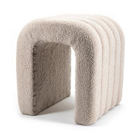 POUF aus Bouclé-Stoff, taupe - Taupe, Textil (41/45/38cm) - Giga Meubel