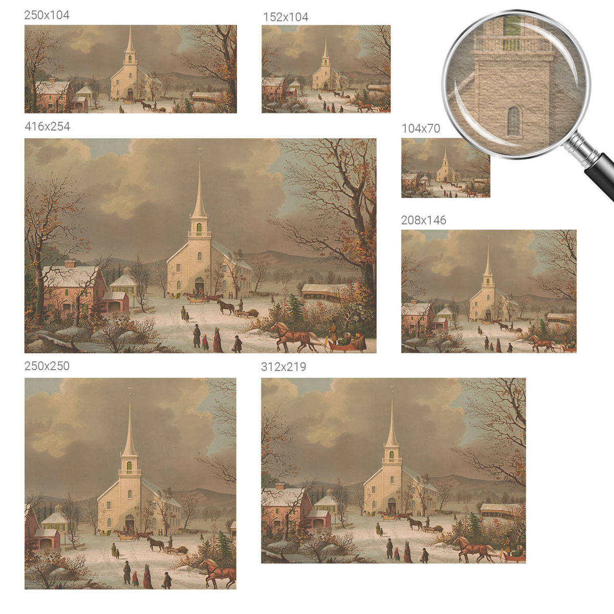 FOTOTAPETE 104x70 cm - Winterlandschaft - Braun, Textil (104/70cm) - Wallfluent