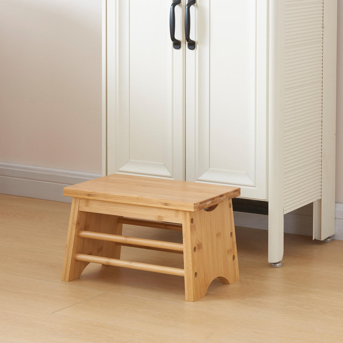 TRITTHOCKER Ryslinge - Naturfarben, Holz (33/20/21.5cm) - [en.casa]