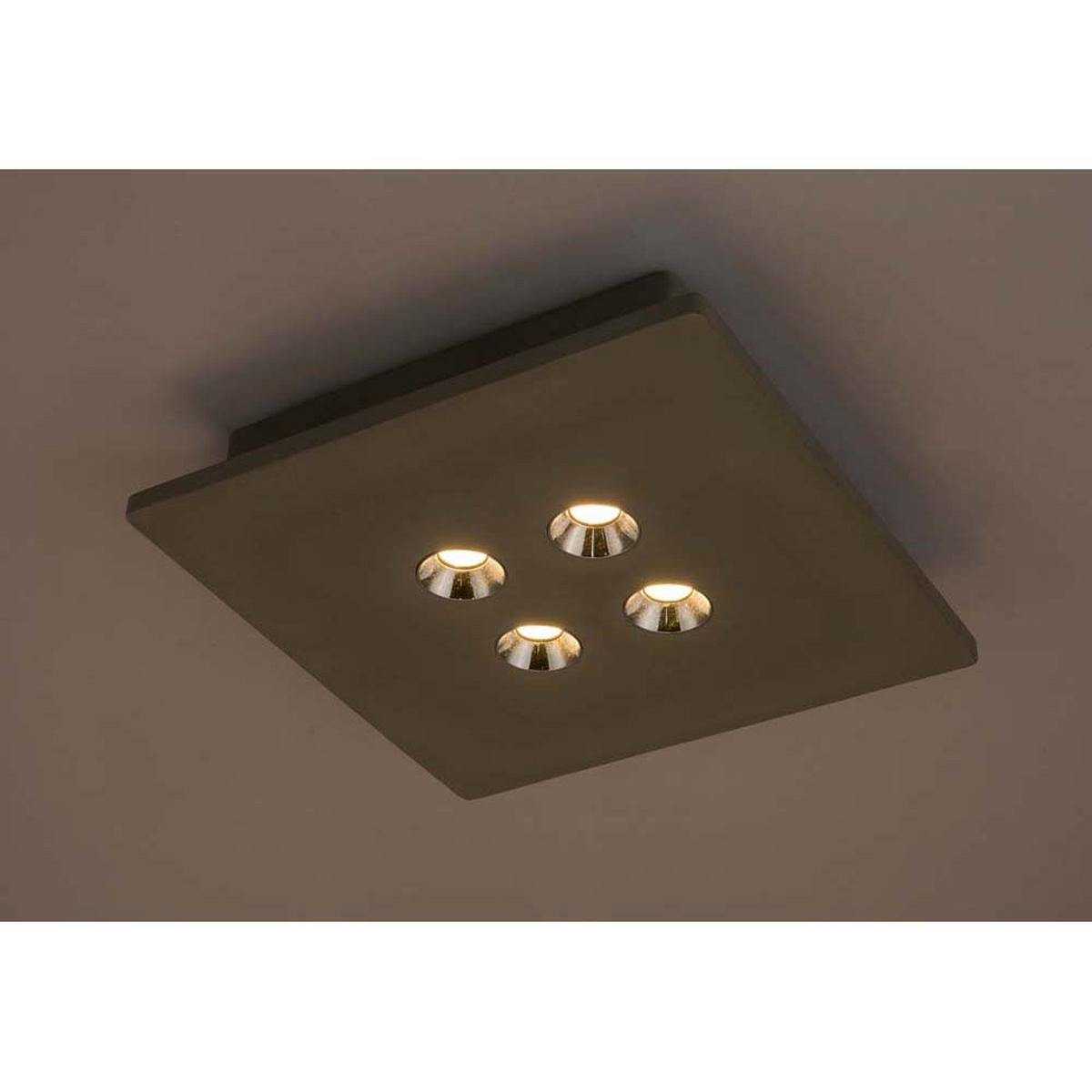 LED DECKENLEUCHTE TIMO Beton Grau - Grau, Stein (25/25/5cm)