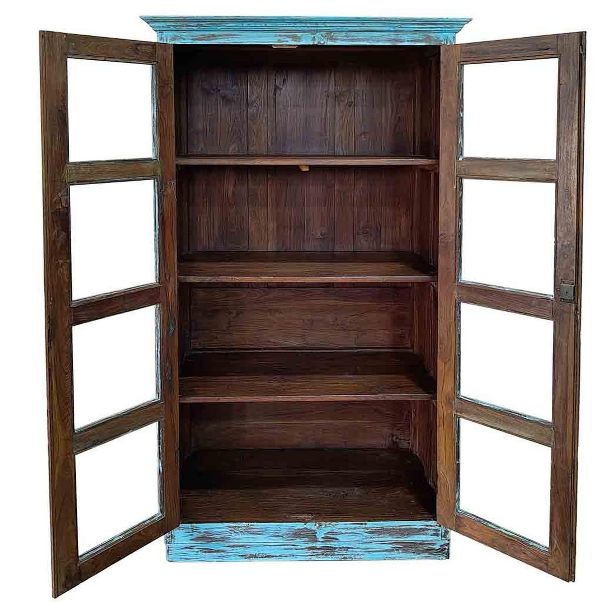 VITRINE aus Holz, 110x40x45cm - Blau, Holz (110/180/45cm) - Wanderlust