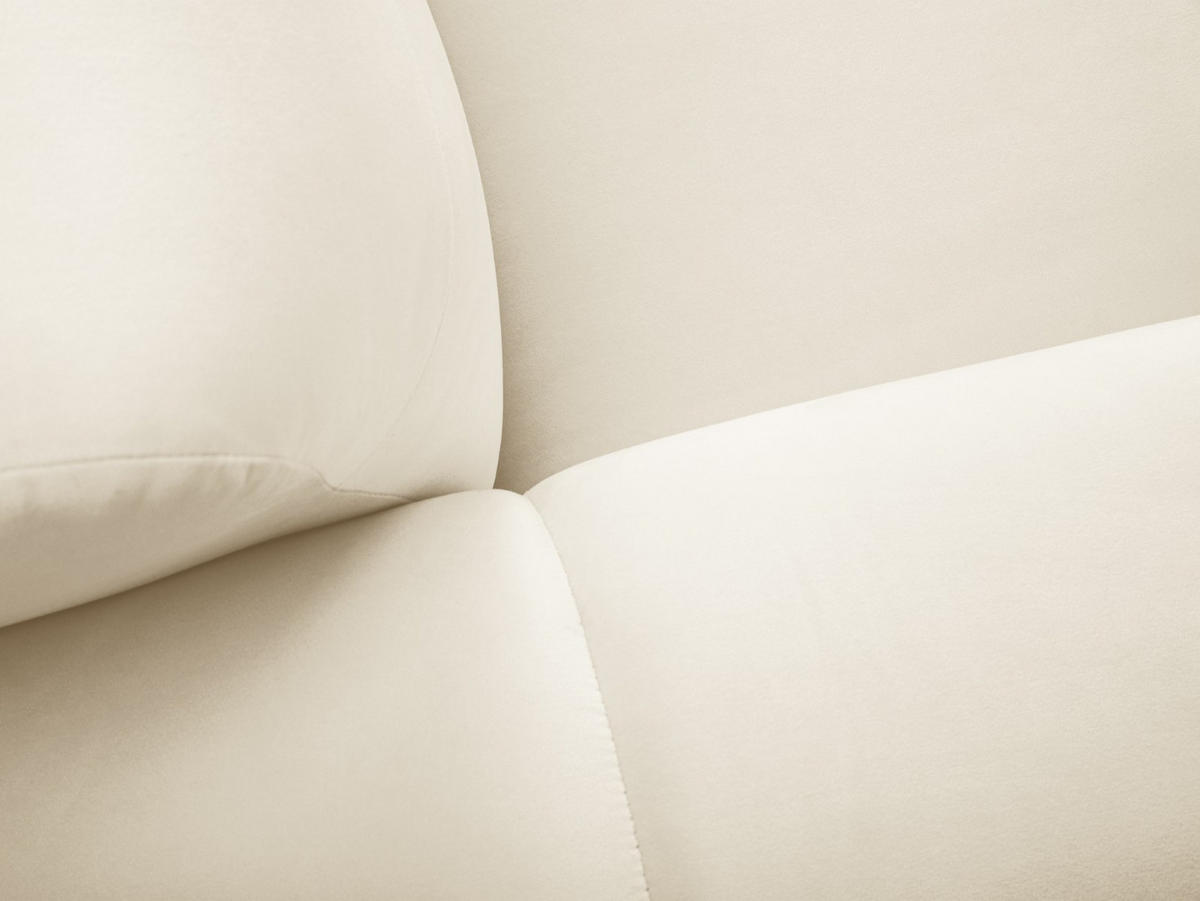 ECKSOFA links Kendal aus Samt leichtes beige 6 Sitzplätze - Creme, Textil (231/332cm) - Micadoni