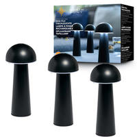 LED-TISCHLEUCHTE Pilzform dimmbar CCT Farbwechsel Ø 9 x 17 cm Pilz schwarz - Schwarz, Kunststoff (9/9/17cm) - Northpoint