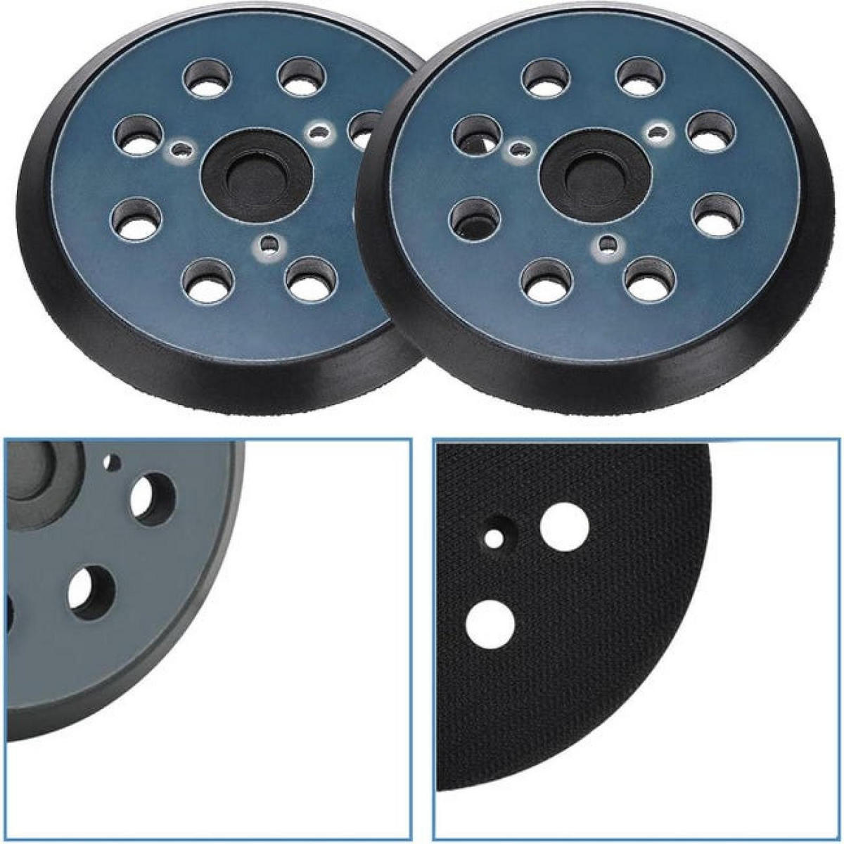 SCHLEIFTELLER – 123 mm (2er-Pack), 8-Loch-Design - Grau, Metall (12.3/12.3/1cm) - DCA