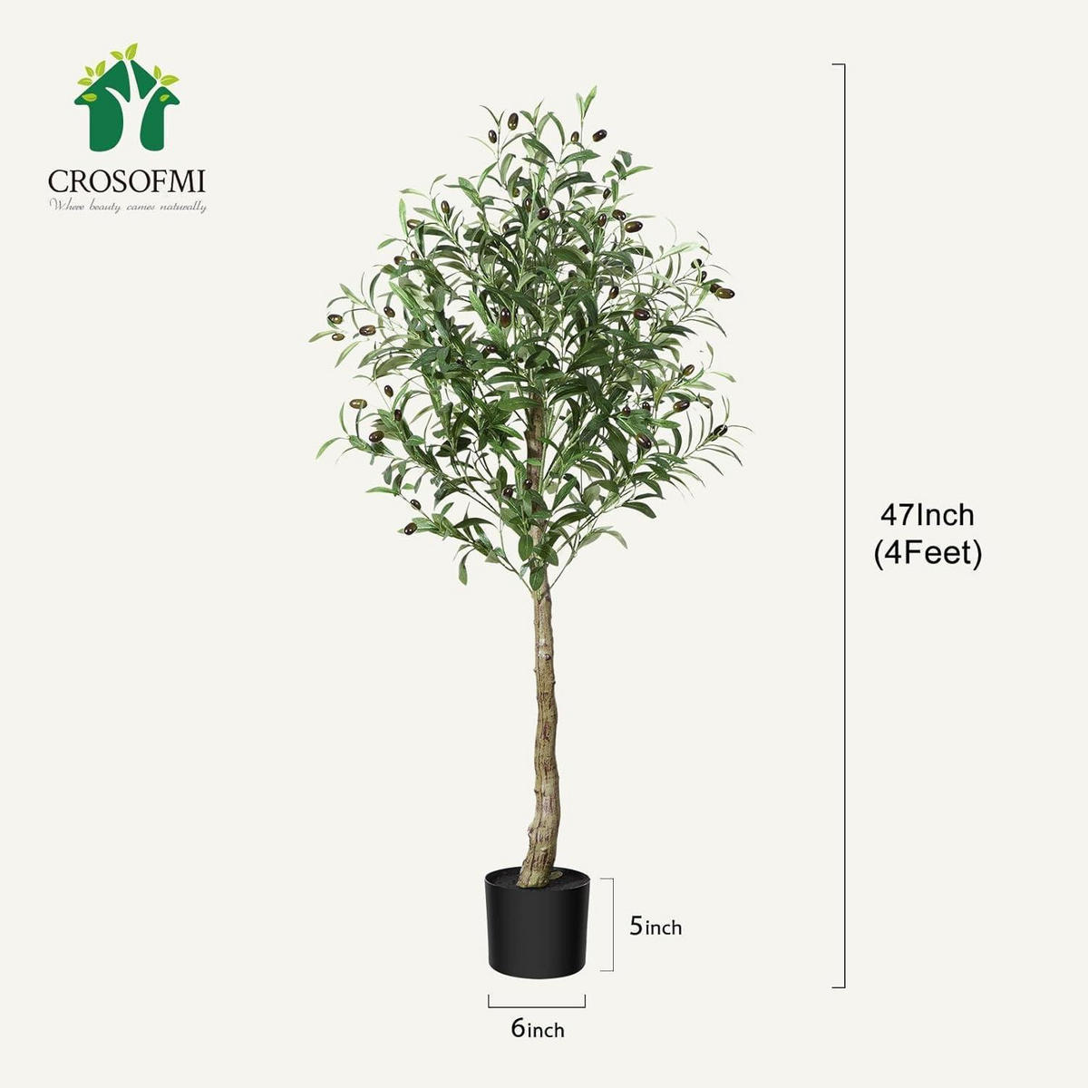 PFLANZE künstlicher Olivenbaum 120 cm - Grün, Kunststoff (120cm)