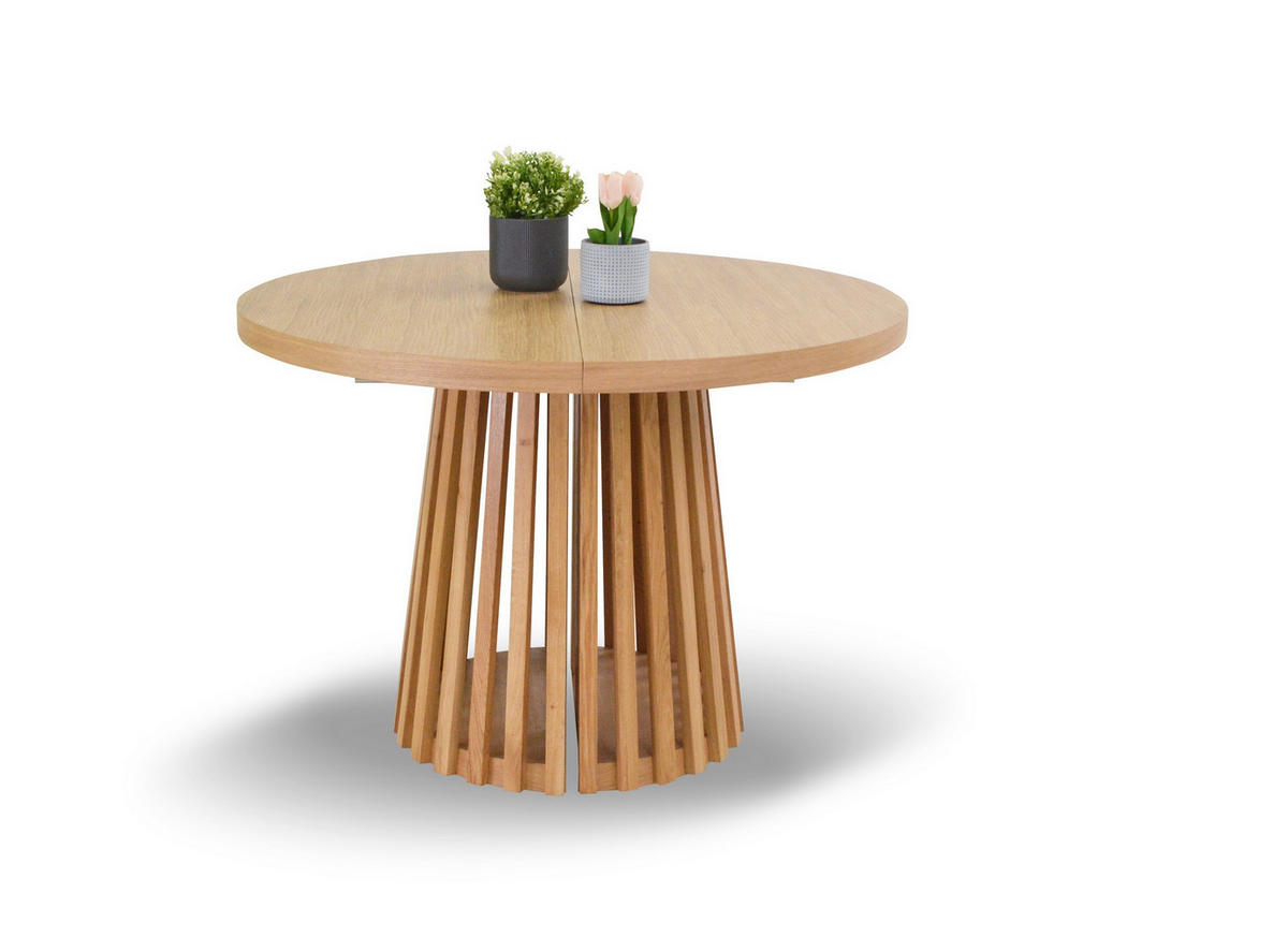ESSTISCH LAMELLI Ausziehbar 110 - 210 / 110 x 76 cm - Eichefarben, Holz (110/110/76cm) - MASSENO