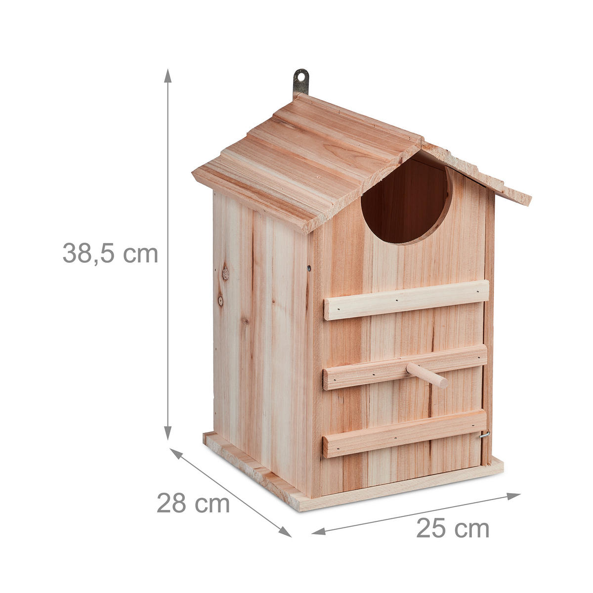 EULEN-NISTKASTEN - Hellbraun, Holz/Metall (25/38.5/28cm) - Relaxdays