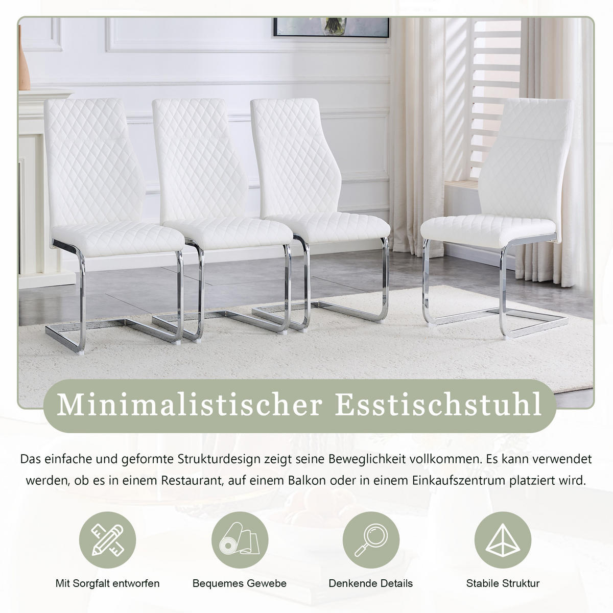 SCHWINGSTUHL DE-36563 2er-Set mit PU-Bezug und Metallrahmen Weiß - Weiß, Metall (63/100/43cm) - ComfortXL