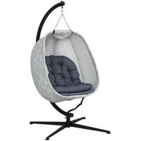 HÄNGESESSEL DE-07040 faltbarer Korb, Becherhalter, bis 120 kg Grau - Grau, Metall (90/180/126cm) - ComfortXL