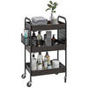 ROLLWAGEN, Servierwagen, Stahl, Schwarz - Schwarz, Metall (30.5/75/53.5cm) - HOMCOM