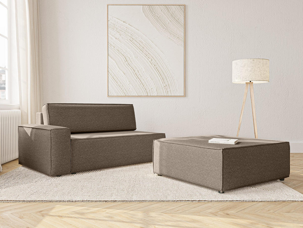 SCHLAFSOFA Lummo Si mit Schlaffunktion, Braun - Braun, Textil (263/70/100cm) - Fedve