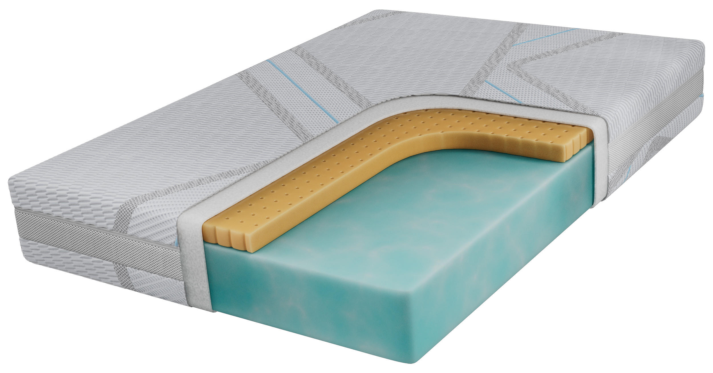 LATEXMATRATZE ROVO - 140/200 - H2 - Lux - Multicolor, Textil (140/200cm) - MKS