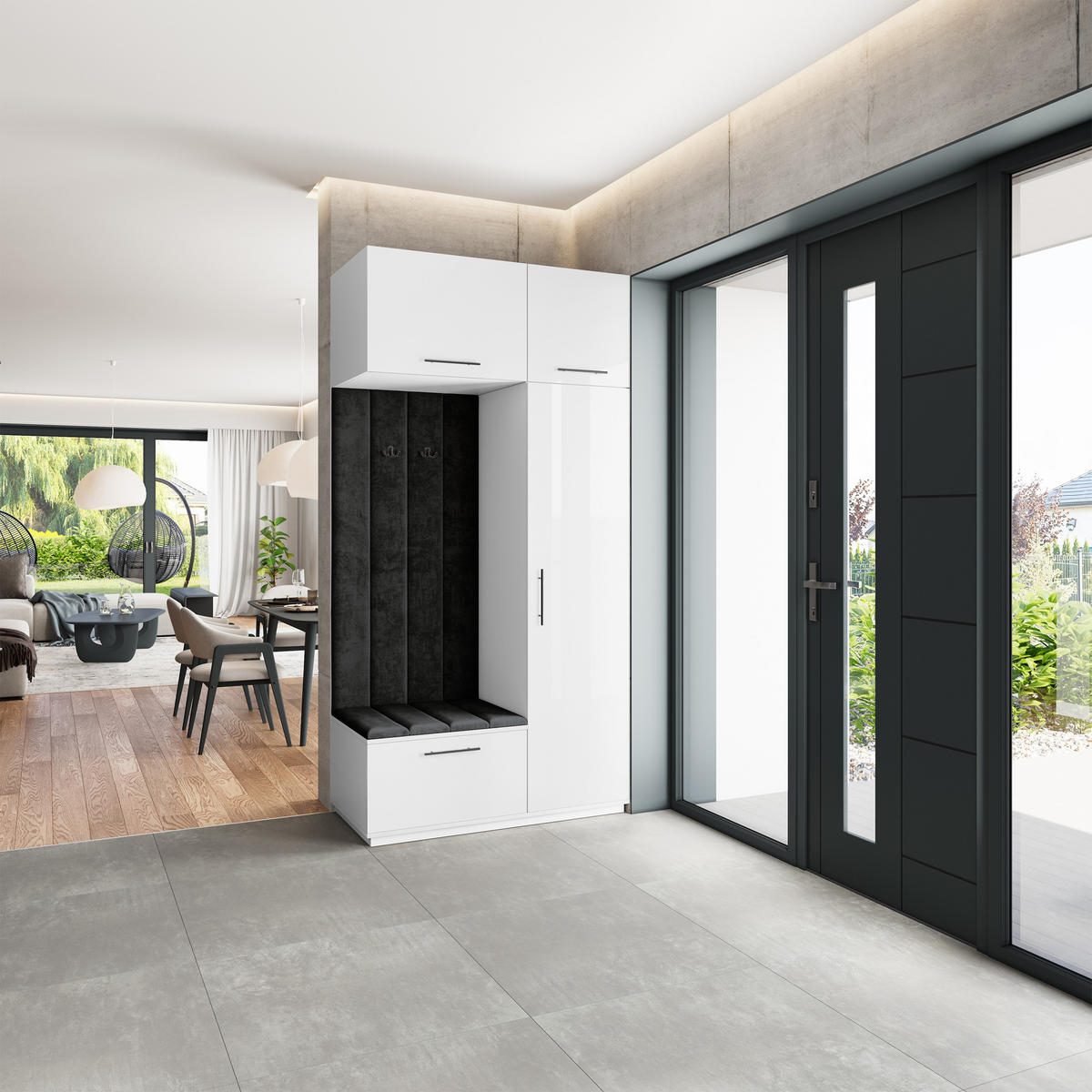 GARDEROBENSCHRANK REMA 120/240/60 cm Modern Weiß - Weiß, Holzwerkstoff (120/240/60cm) - MASSENO