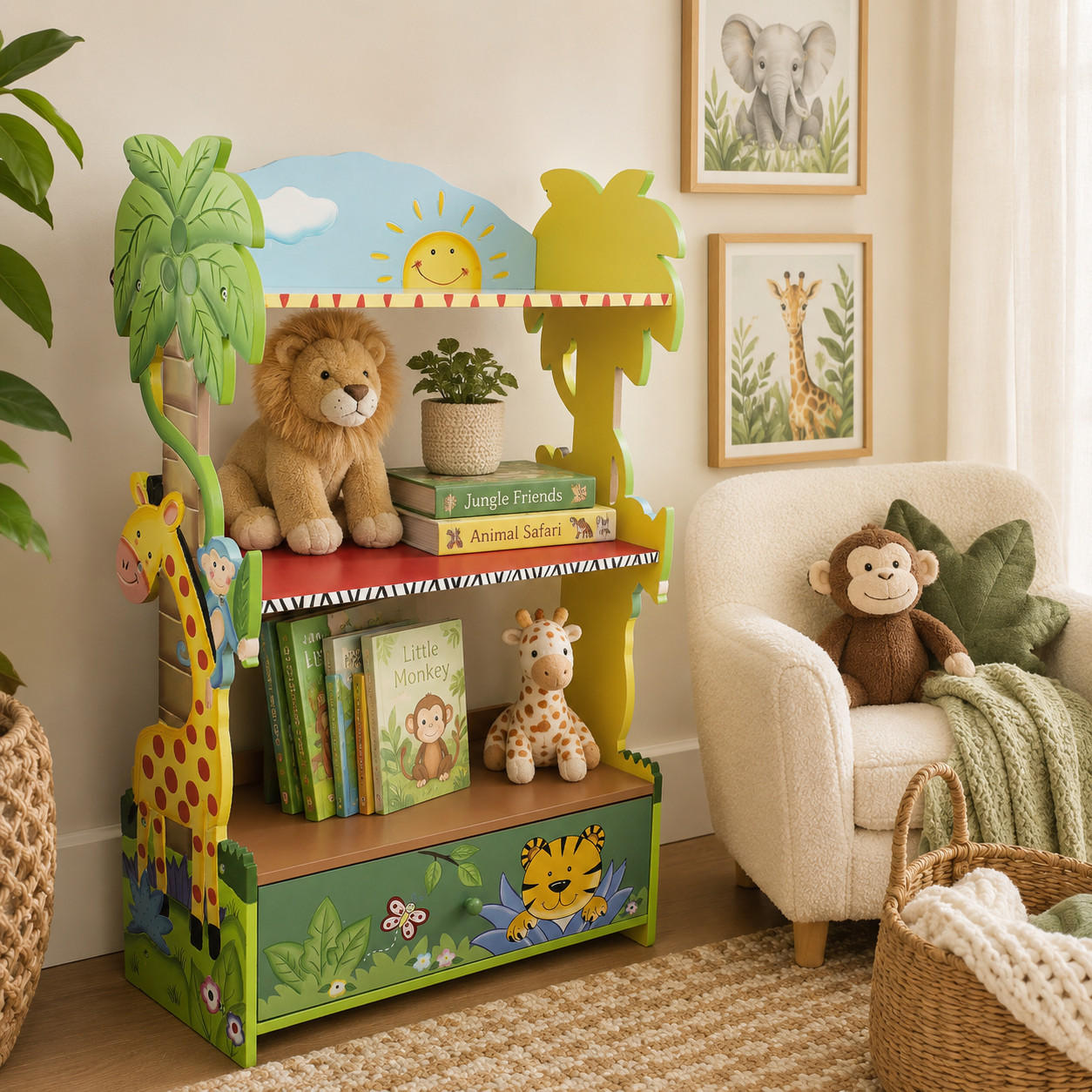 KINDER-BÜCHERREGAL Kinderregal, Mehrfarbig, 97cm - Multicolor, Holz (56/97/29cm) - Teamson Kids