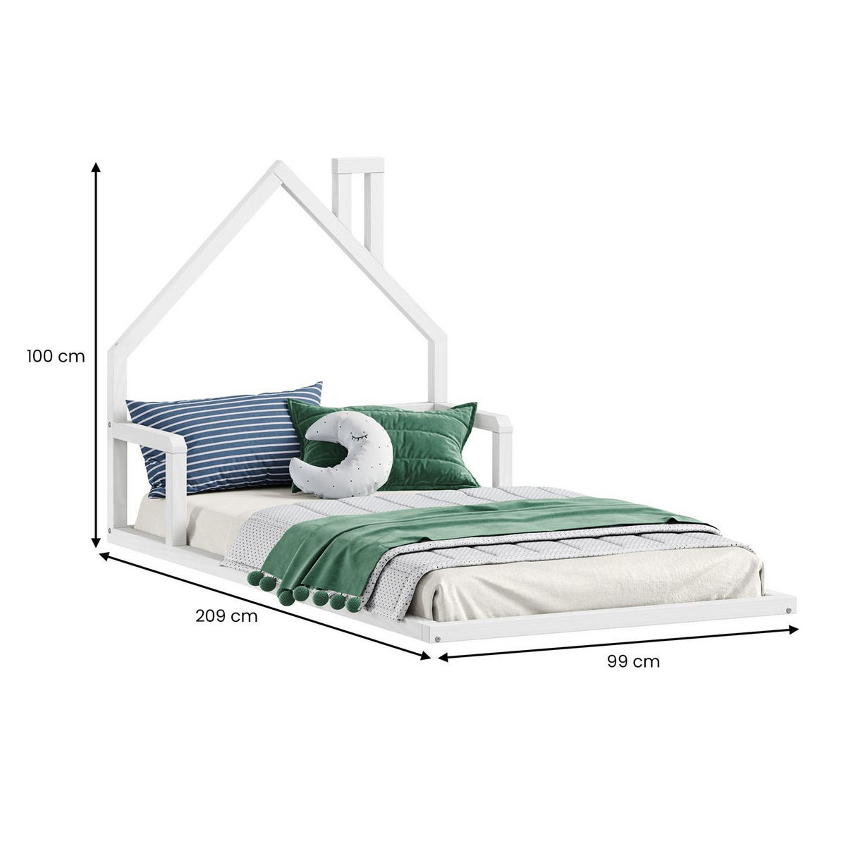BODENBETT ELOA 90x200 cm weiß - Weiß, Holz - IDIMEX
