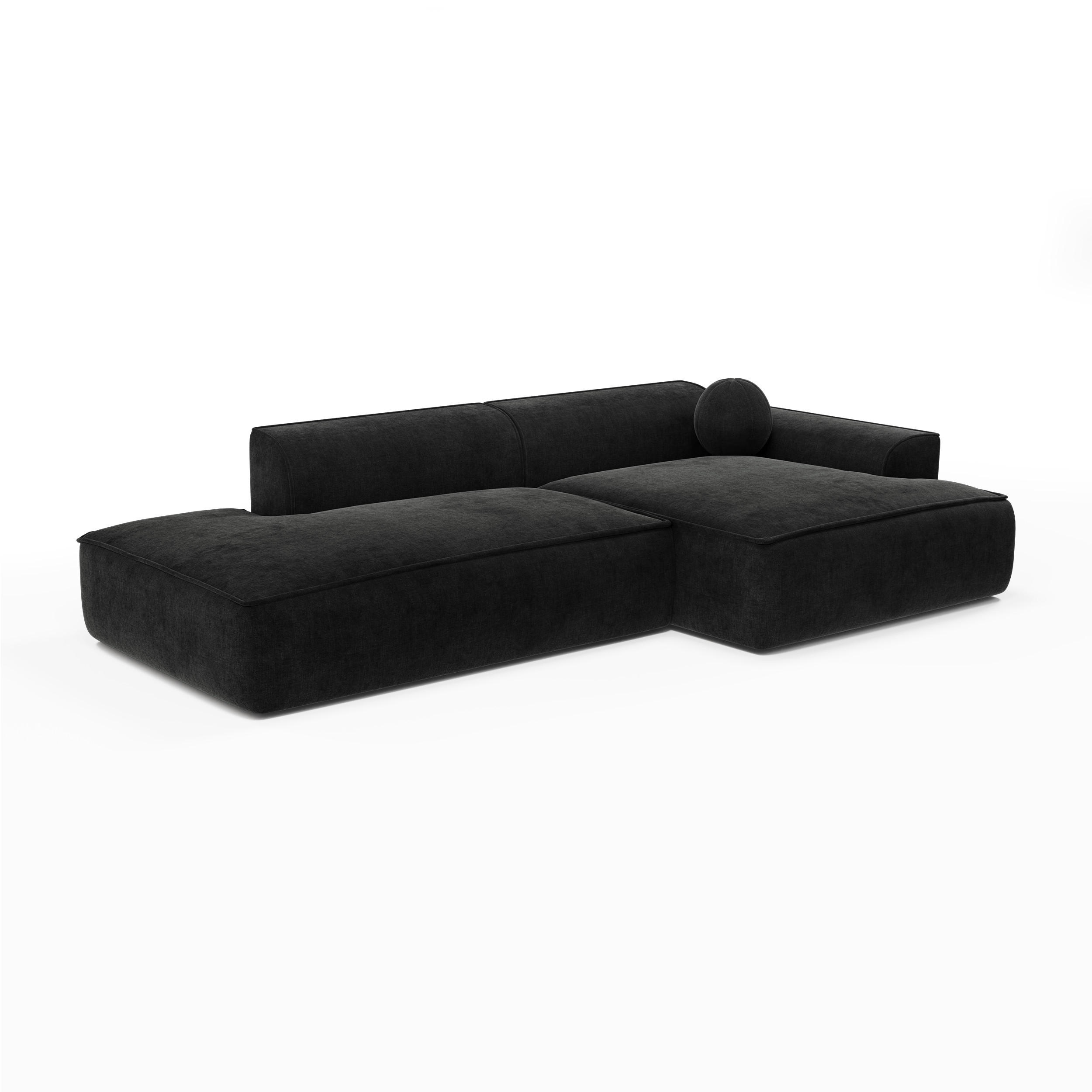 Thumbnail - Sia Home Ecksofa, Anthrazit, Textil, 4-Sitzer, L-Form, Ottomane rechts, 260x155 cm, Wohnzimmer, Sofas & Couches, Wohnlan...
