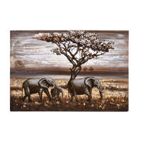 3D-METALLBILD Elefanten Stahl Bunt 7x80x120cm - Multicolor, Metall (80/7cm) - DELUKE