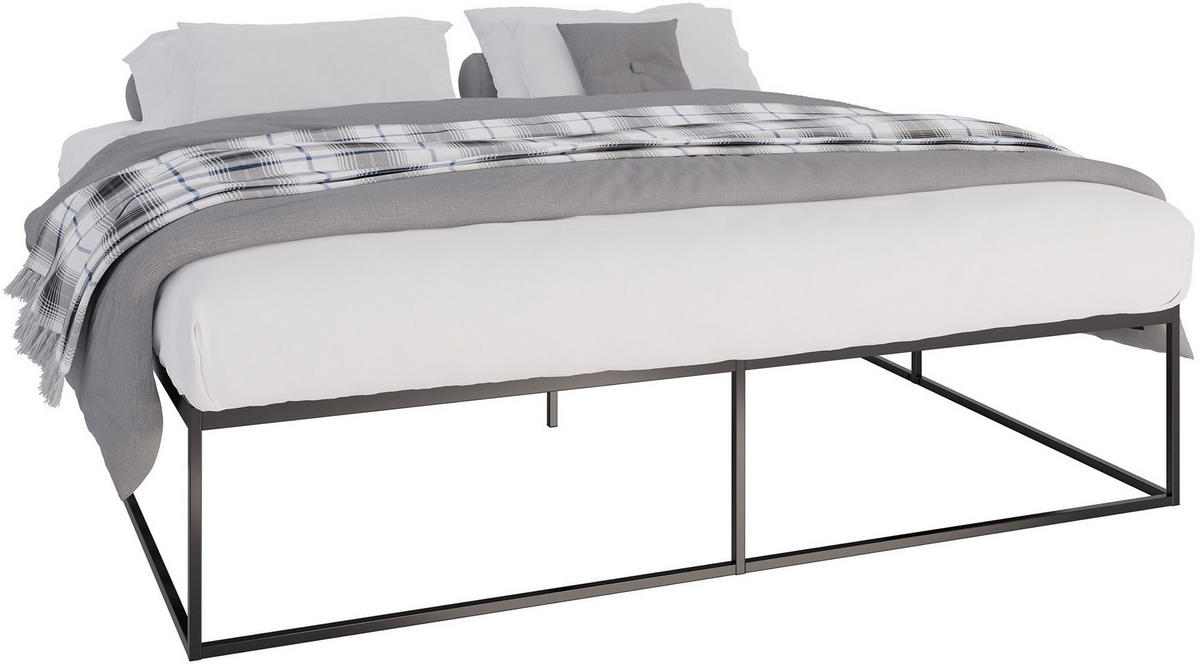METALLBETT 205.5/205.5/46.5 cm Metall Schwarz - Schwarz, Metall (205.5/205.5cm) - CLP