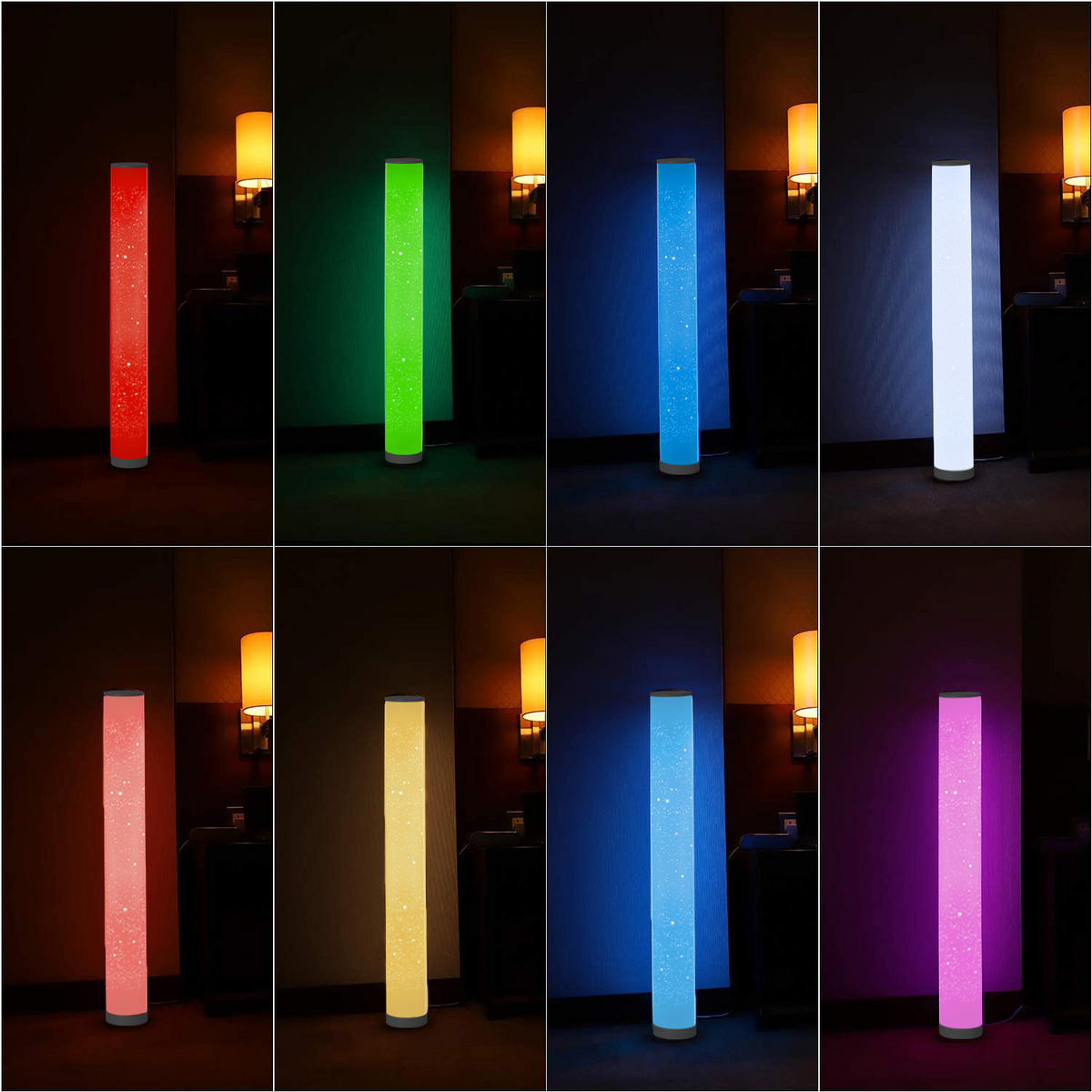 LED-LICHTSÄULE Stehlampe DIY Bausatz 103cm hoch Sterneffekt - Weiß, Kunststoff (10/10/103cm) - Northpoint