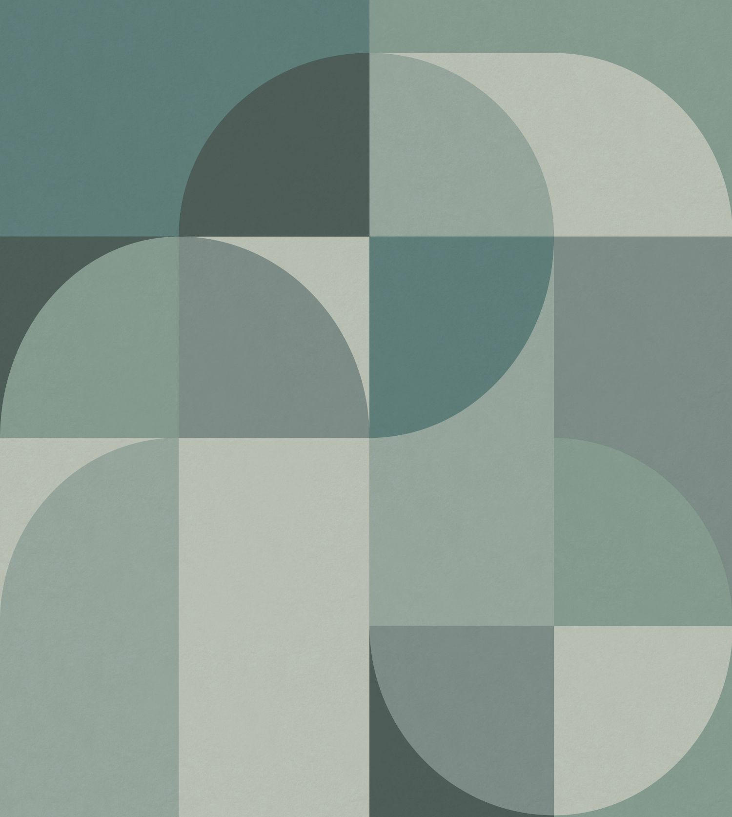 FOTOTAPETE Kreise im Bauhaus-Stil 250 x 279 cm - Blau, Papier (250/279cm) - Origin Wallcoverings
