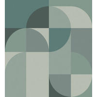 FOTOTAPETE Kreise im Bauhaus-Stil 250 x 279 cm - Blau, Papier (250/279cm) - Origin Wallcoverings