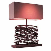 LED TISCHLEUCHTE Holz Grau - Grau, Holz (40/15/50cm)