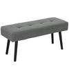 SITZBANK Polsterbank mit Cordbezug, Bettbank mit Metallbeine, Schuhbank Grau - Grau, Kunststoff (36/45/100cm) - HOMCOM