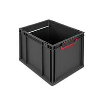 HÄNGEREGISTERBOX NextGen, HxBxT 32x30x40cm, 30 Liter, Griffe rot geschlossen, Schwarz - Schwarz, Kunststoff (30/32/40cm) - PROREGAL