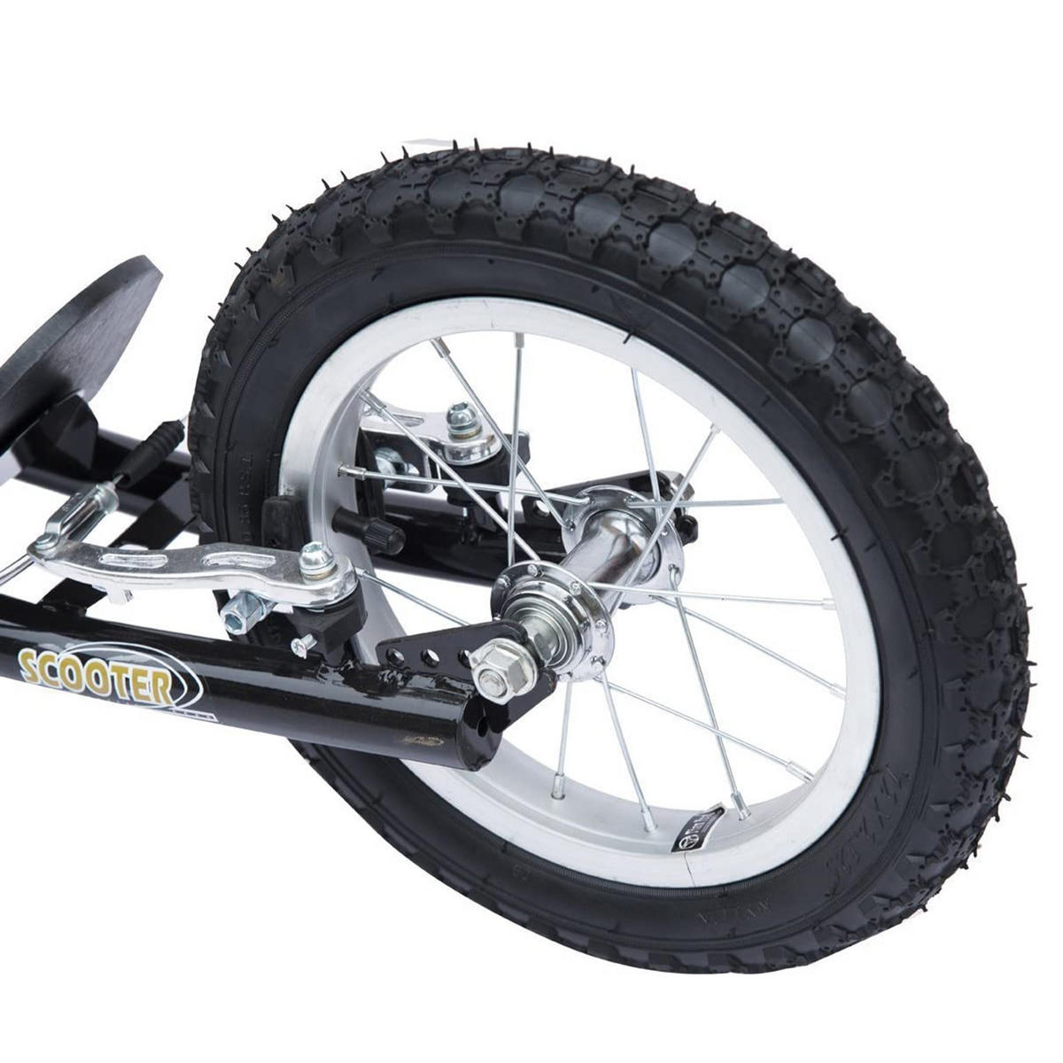 KINDERSCOOTER DE-16939 All-Terrain mit großen Luftreifen Schwarz - Schwarz, Metall (135/58/100cm) - ComfortXL