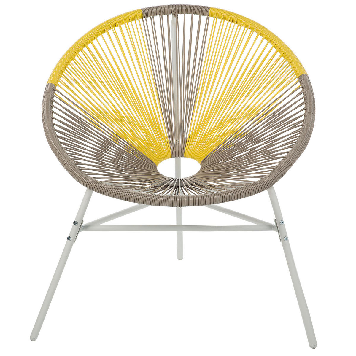 RATTANSTUHL 2er-SET Kunststoff beige/gelb 76 cm Acapulco - Beige/Gelb, Kunststoff (76/85/76cm) - Beliani