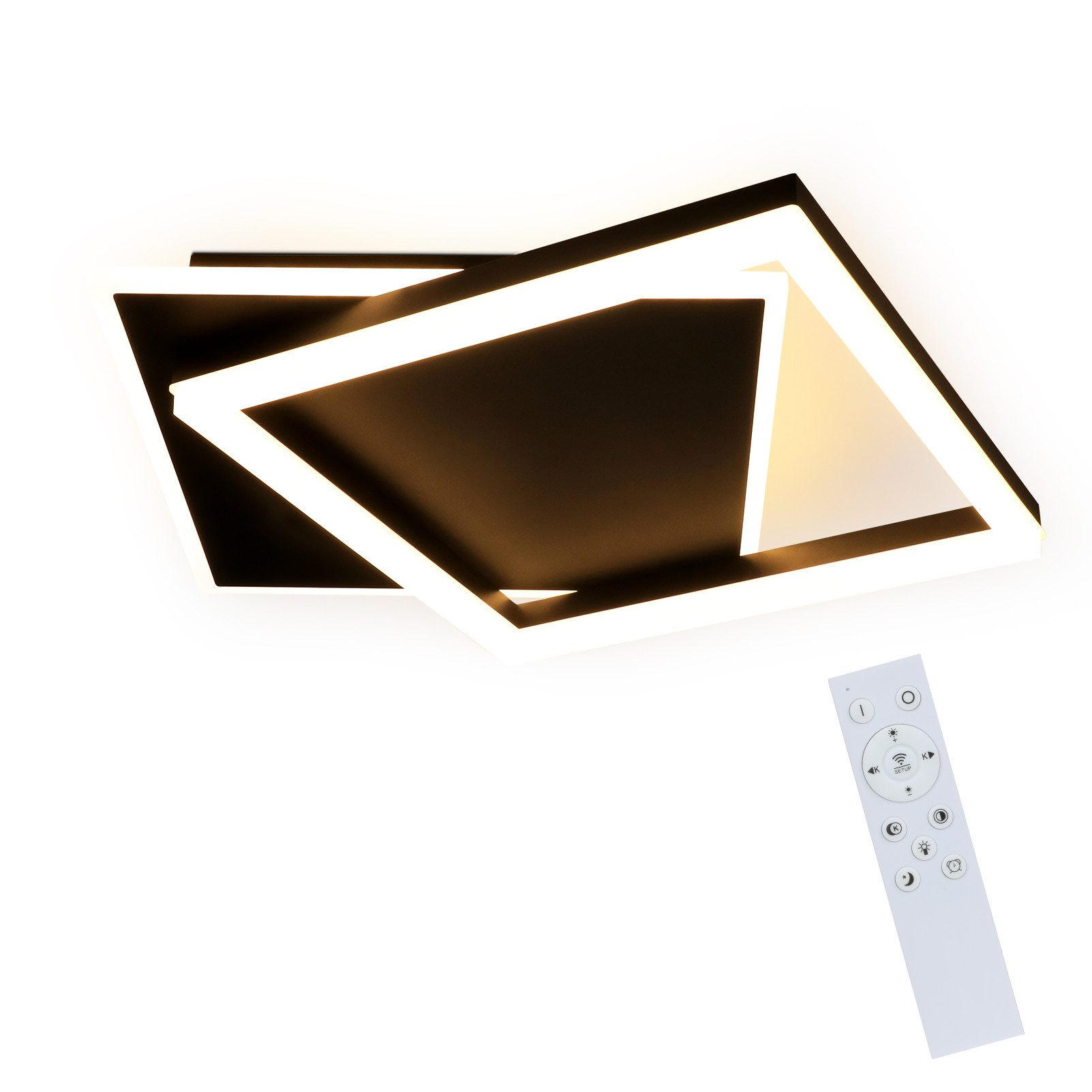 ZMH Led-Deckenleuchte Schwarz 40x6x44 cm