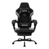 GAMINGSTUHL mit Fußstütze Verstellbar Schwarz - Schwarz, Metall (63/127/53cm) - Kaket