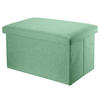 SITZBANK Faltbar in Leinen Optik 78/38/38 cm (Grün) - Grün, Textil (78/38/38cm) - Intirilife