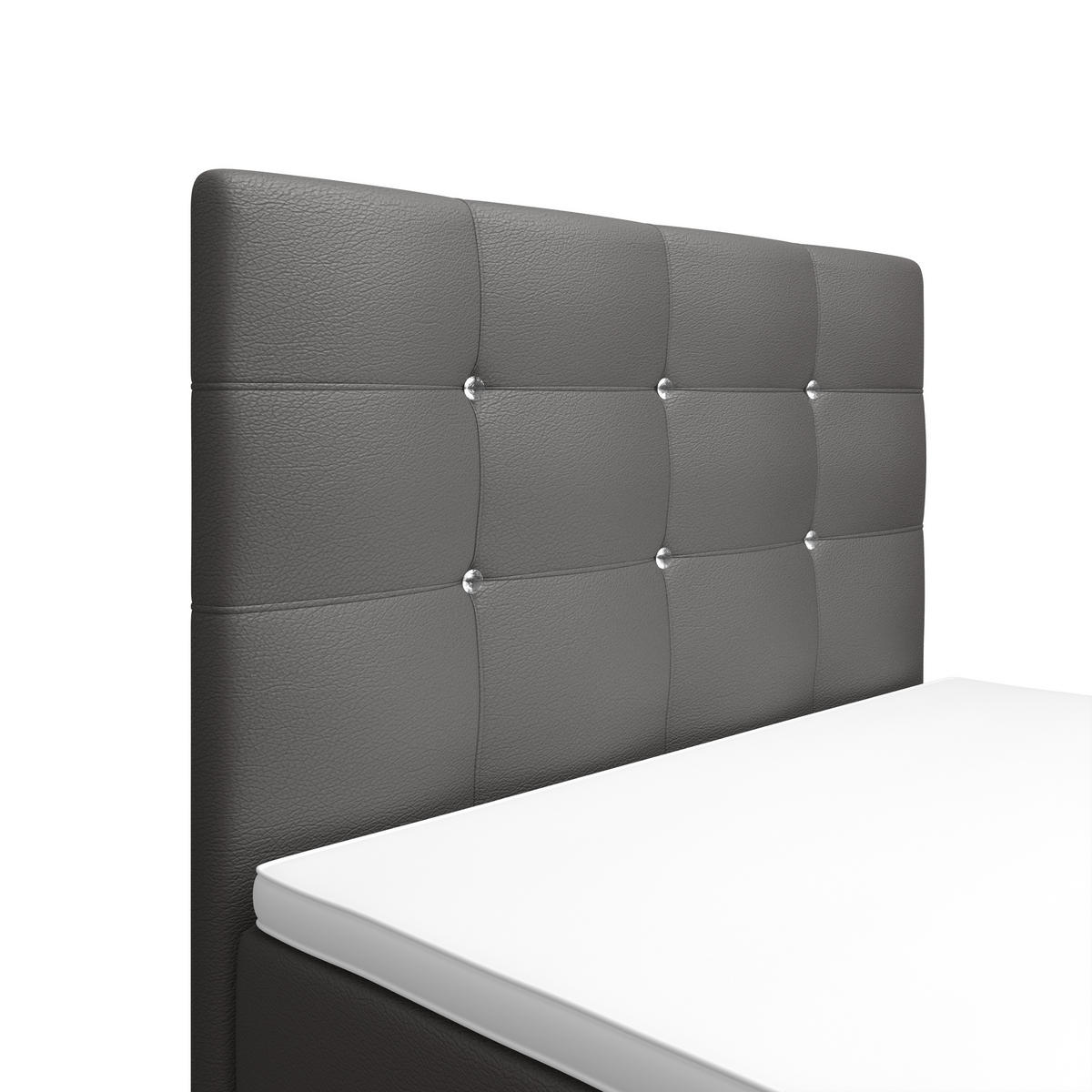 BOXBETT KLEO 100x200, mit Matratze H3 und Topper, Madryt 190 - Hellgrau, Holz/Kunststoff (100/200cm) - Bedante