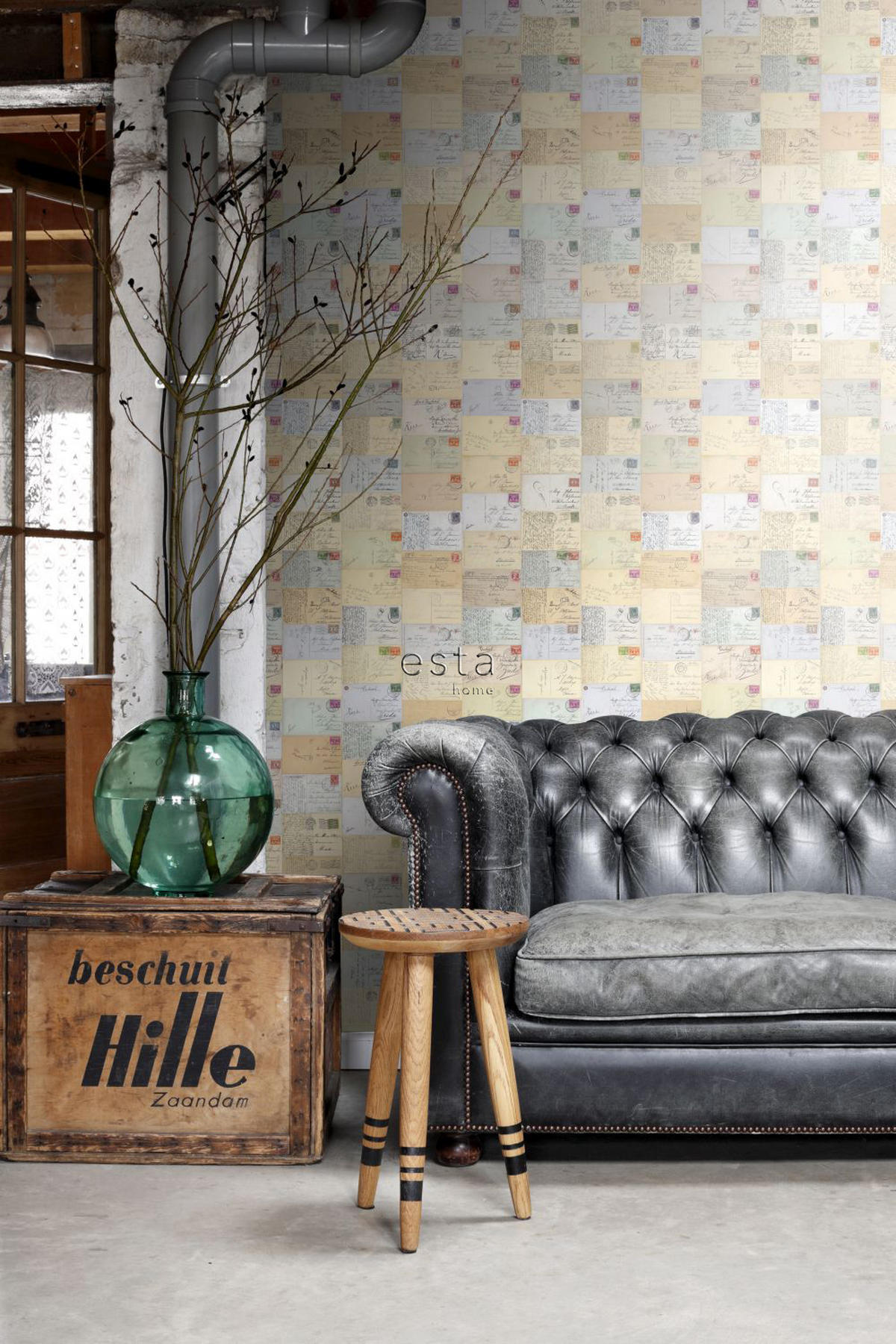 XXL-VLIESTAPETE Postkarten 50 x 900 cm - Gelb, Papier (50/900cm) - ESTAhome