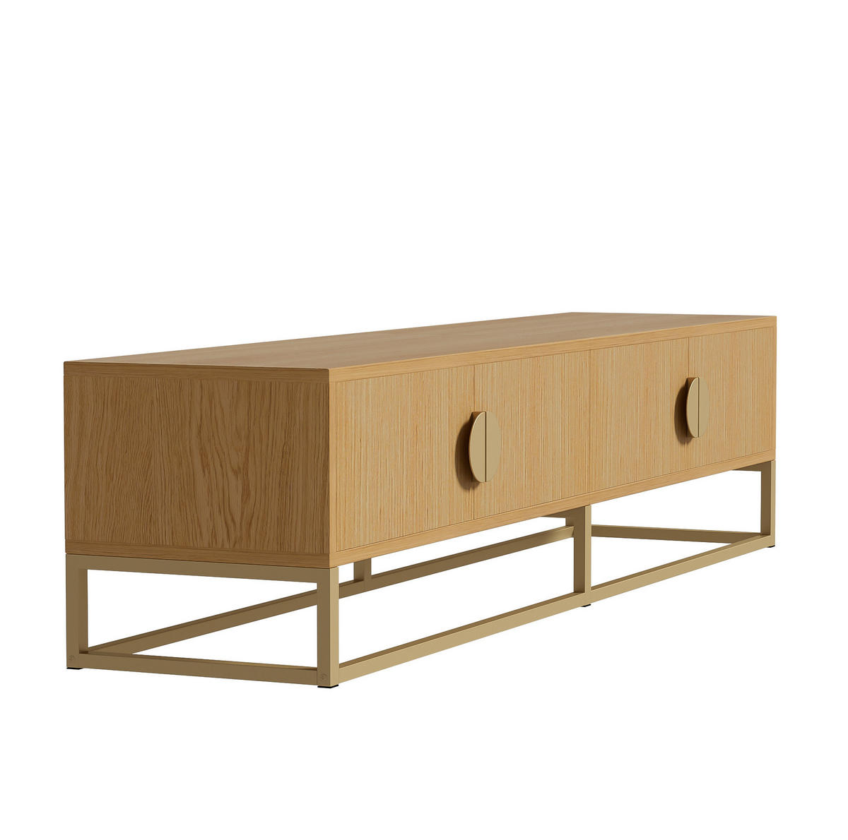 LOWBOARD 180/40/40 cm in Holzfarbe aus MDF und Spanplatte mit 4 Türen und Soft-Close - Braun, Holzwerkstoff (40/40/180cm) - OKMYHOME