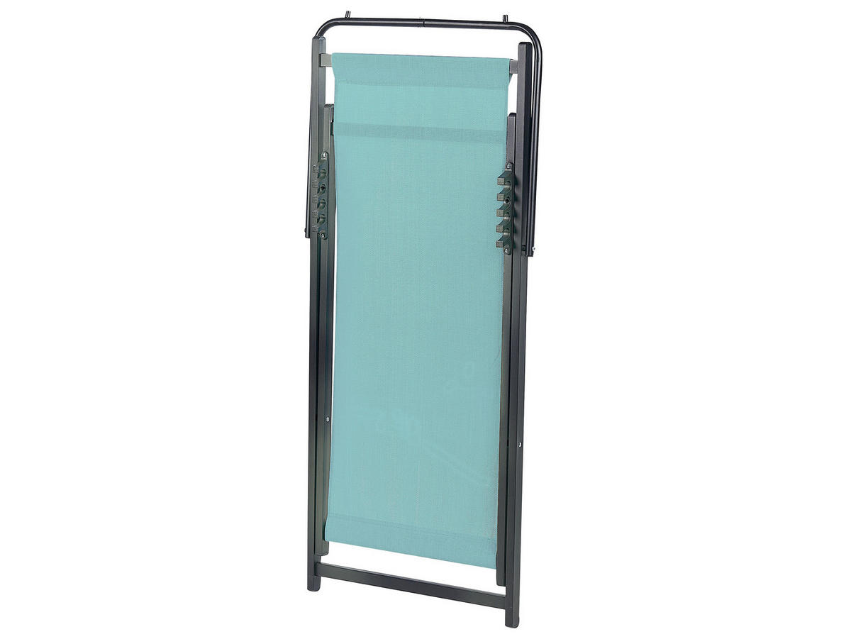 GARTENLIEGE schwarz/blau Locri II - Schwarz/Hellblau, Metall (60/79/95cm) - Beliani