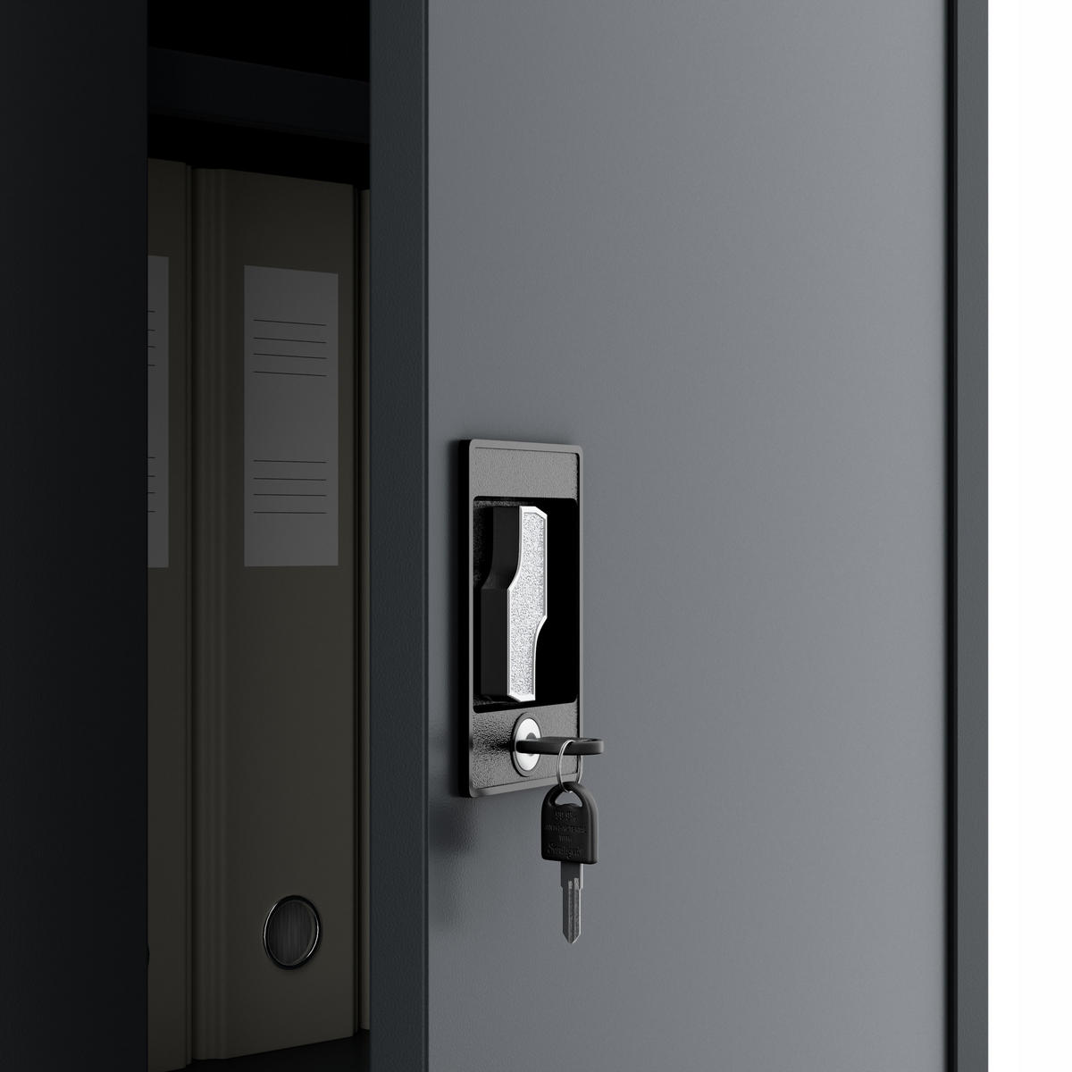 BÜRO Aktenschrank ALEX - Anthrazit, Metall (45/185/40cm) - Jan Nowak