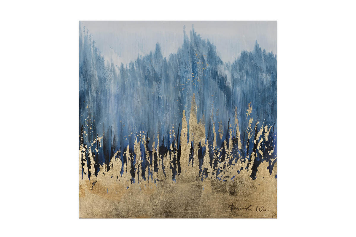 ACRYLBILD HANDGEMALT 60/60 cm - Blau, Holz/Textil (60/60cm) - KUNSTLOFT