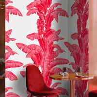 TAPETE Palmen aus echtem Papier, 200x280cm, 8 Bögen - Rot, Papier (200/280cm) - WALLPAPERS4BEGINNERS