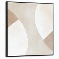 LEINWAND Bilder mit Rahmen - Braun - Japandi - Abstrakt - 90x90 - Sandfarben, Textil (90/90cm) - MuchoWow