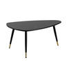 COUCHTISCH mit Marmor Optik, Dreibein, Metall-Gestell, Dreieckig, Schwarz 90x60x41 cm - Schwarz, Holzwerkstoff/Metall (60/90/41cm) - KADIMA DESIGN