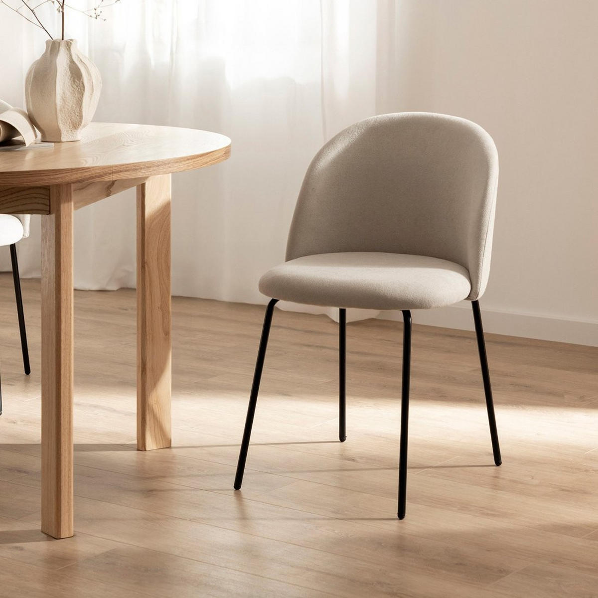 ESSZIMMERSTUHL Olivia Beige 48 cm x 81 cm - Beige, Textil (48/81/53cm)