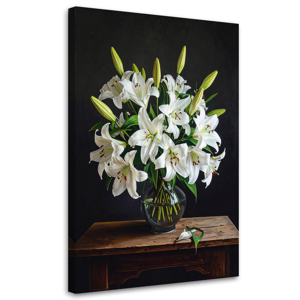 LEINWANDBILD Blumen 40x60cm - Weiß, Textil (40/60cm) - Feeby