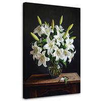 LEINWANDBILD Blumen 40x60cm - Weiß, Textil (40/60cm) - Feeby