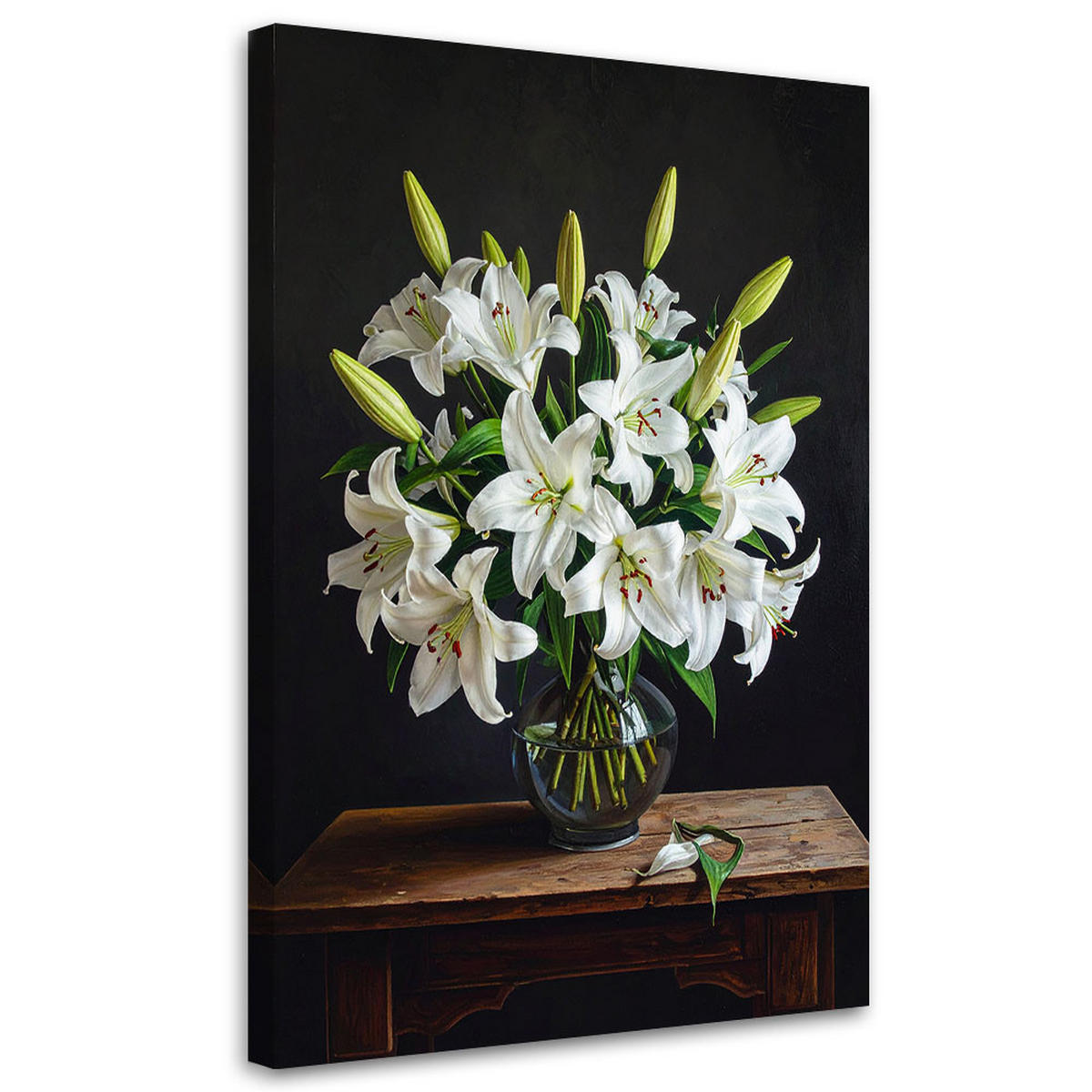 LEINWANDBILD Blumen 40x60cm - Weiß, Textil (40/60cm) - Feeby